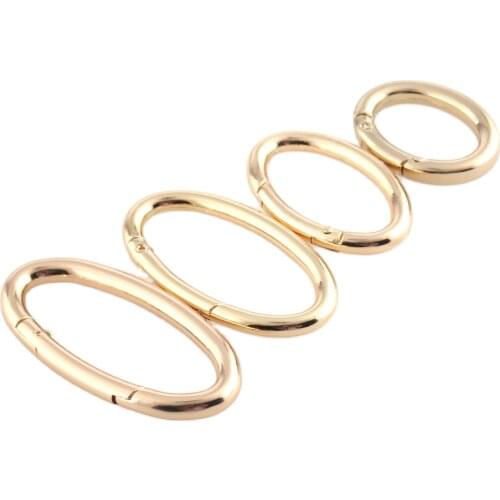 30-54mm Gold oval spring o ring Round spring Ring Gate Oval push Snap Hook Gate O Ring Spring Clip buckle For Lanyard backpack