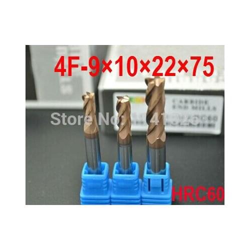 4F-9*10*22*75,HRC60,Spiral Bit Milling Tools Carbide CNC flat End mills Router bits , the lathe tool,boring bar,cnc,machine