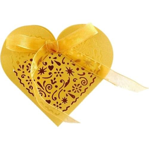 50Pcs Wedding Candy Boxes, Hollow Favor Boxes Love Chest Chocolate Gift Decoration for Wedding Birthday Party
