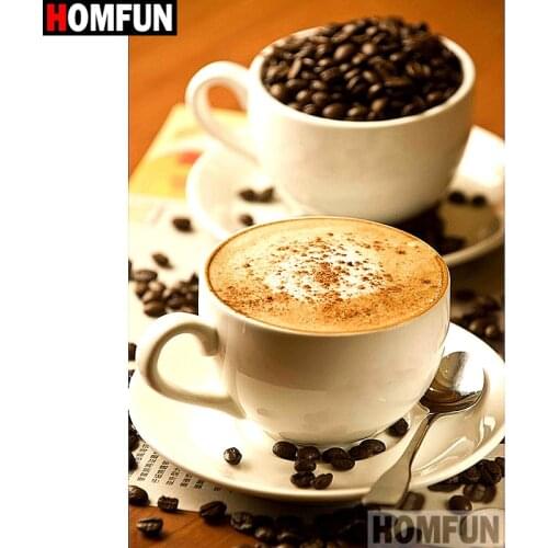 HOMFUN Full Square/Round Drill 5D DIY Diamond Painting "Cup coffee landscape" Embroidery Cross Stitch 3D Home Decor Gift A16891