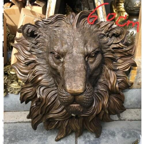 45/60cm huge pendant Europe and the United States fine craftsmanship male lion head bronze statue can choice 40cm free shipping