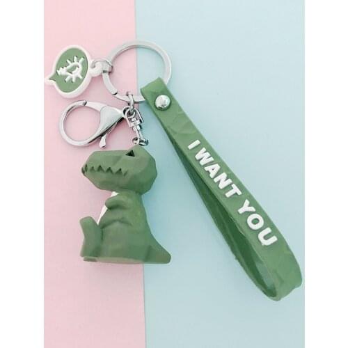 Cartoon Geometric Faceted PVC Keychain Animal Dinosaur Koala Fox Panda Fox Frog Cat Pig Unicorn Silicone Keyring Bag Accessories