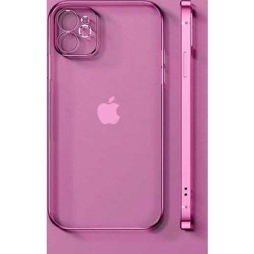 SGO Square Electroplate Transparent TPU Phone Case For iPhone 13 12 11 Pro Max Mini XS XR X 8 7 Plus SE 2020 Soft Thin Cover