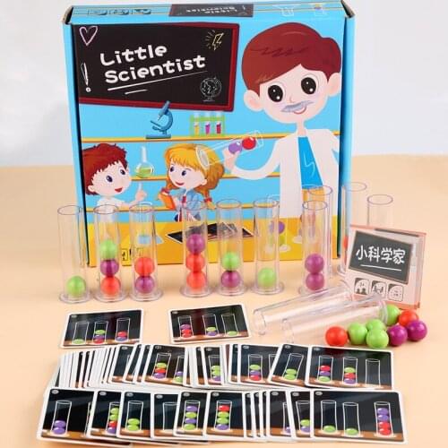 Kids Children Intellectual Pick Up Cards and Remove Balls into Tubes Developmental Board Game Fine Motor Skills