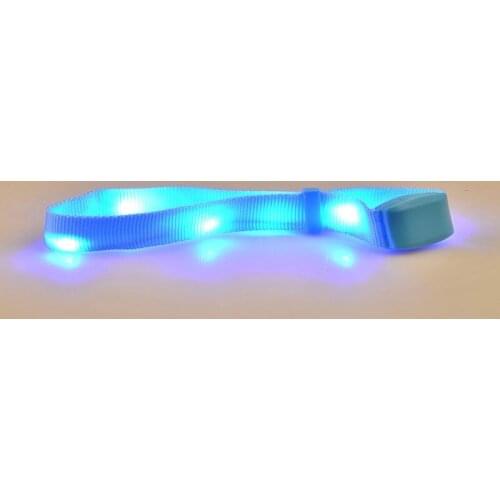 Wedding party Nylon LED Light Flashing bracelet Wrist Strap Band Armband Hairband Voice & button & Vibrate control
