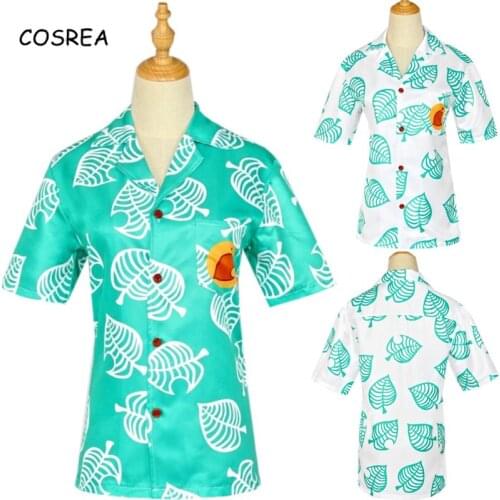 Anime Game Animal Crossing T shirt Adult Kids Tom Nook Cosplay Leaf Printing Men Short Sleeve T-shirt Tops Shirt Clothes Tees