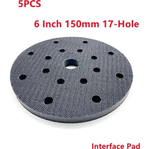 6 Inch 150mm 17-Hole PU Foam Interface Pad For Hook Loop Sanding Disc Backing Pad Abrasive Polishing Power Sander Accessories
