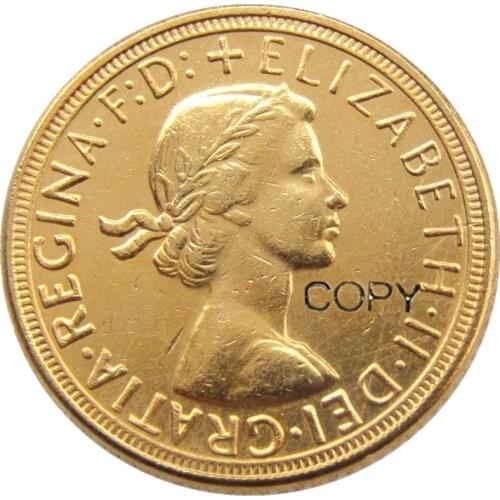 1963 REGINA FD ELIZABETH II DEI GRATIA GOLD PLATED 1 SOVEREIGN COPY COINS