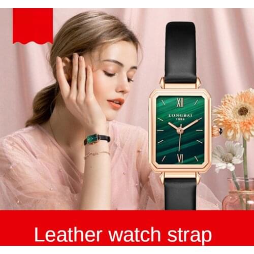 Small green watch retro square watch ladies fashion waterproof quartz watch