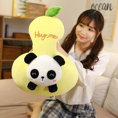 Kawaii Fruit And Animals Stuffed Rabbit Plush Toy For Girls Soft Cute Avocado Panda Pillow Indoor Seat Cushion Gift For Chlidren