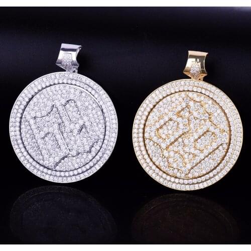 Fashion Spinning Pendant Gold Color AAA Cubic Zircon Mens Hip Hop Necklace Jewelry Direct Selling