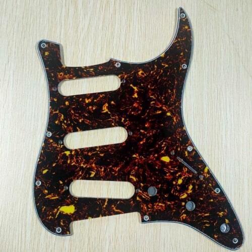 New 4Ply Brown Tortoise Shell Electric Guitar Pickguard Scratch Plate ST SSS 11 Holes Guitar Accessories