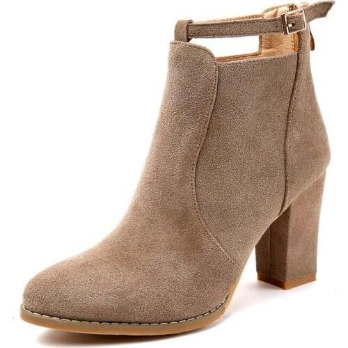 New 2020 Autumn Winter Fashion Woman Boots High Heels Women Leather Ankle Boots Sexy Pointed Toe Martin Boots Winter Boots Women