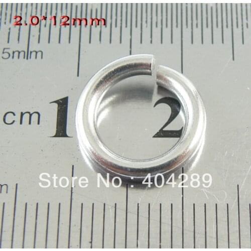 Wholesale 1000pcs 2.0*12mm 316L Stainless Steel DIY Jump Rings,Lobster Clasp Split Rings Jewelry Finding