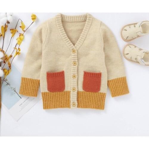 2021 Fall Baby Boy Girl Sweater Children Kids Sweatshirt Autumn Cardigan Knitted Cotton Casual Outerwear Clothes
