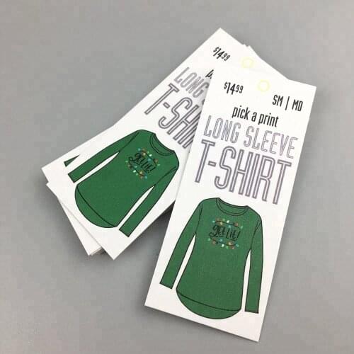 Custom Printed white card Paper Hang Tag For Clothing