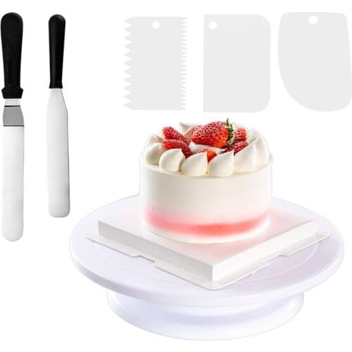 Plastic Cake Turntable Rotating Plastic Dough Knife Cake Decorating Cream Cakes Stand Rotary Table DIY Pan Baking Tools