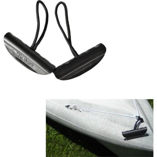 Durable 2 Pcs Nylon Kayaking Carry Handle Pull Handle with Braided Cord Side Mount for Marine Canoe Boat Dinghy Accessories