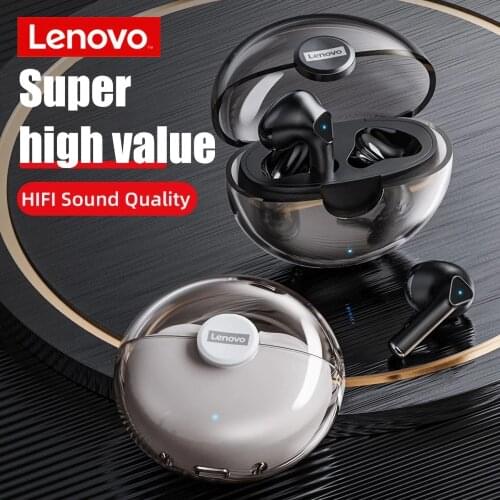 Lenovo LP80 Transparent TWS Wireless Earphones Bluetooth Touch Control Headphones Waterproof Sport Headsets Gaming Music Earbuds