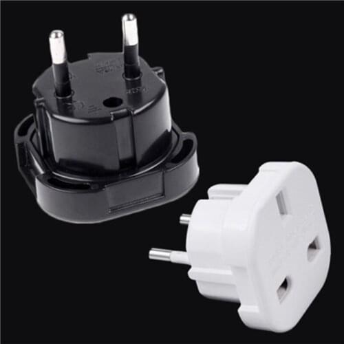 Universal Travel UK to EU Euro Plug AC Power Charger Adapter Converter Socket Black or White