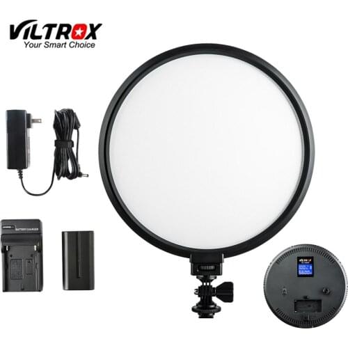 Viltrox VL-500T Ultrathin Bi-Color Dimmable 9 In Circular LED Video Light 3300K-5600K CRI 95+ 25W for camera YouTube show Live