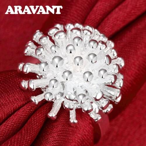 925 Silver Firework Finger Ring Female Wedding Party High Quality Women Silver Rings Jewelry