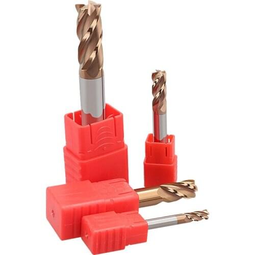 1pcs HRC55 4 Flutes R0.2 R0.3 R0.5 R1 round nose bull mill Solid Carbide endmill CNC Milling Cutter Tungsten Steel C Router Bits