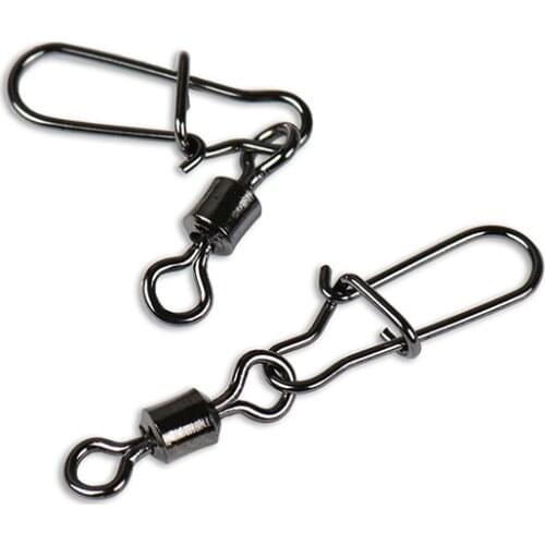 10PCS 2# 4# 6# 8#10# 12#14# Stainless Steel Pin Bearing Rolling Swivel Snap Pins Fishing Tackle Accessories