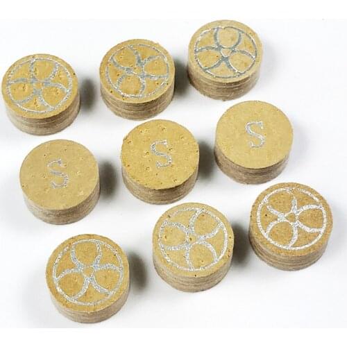 10pcs/lot 14MM Billiard Cue Tip Brown Color Pigskin Leather Pool Cue Stick tips 8/9 Ball Billiard Accessories