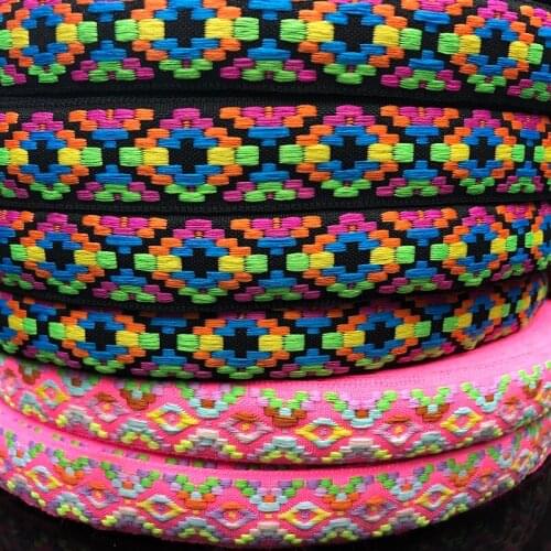 10yards/lot wide 2.5cm Woven Jacquard Ribbon Trims Geometric quadrangle design for clothing accessory LS-0771