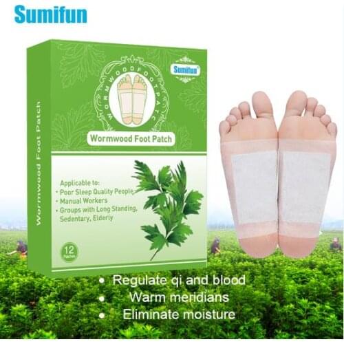 Sumifun 12Pcs Detox Foot Patch Toxins Feet Slimming Cleansing Chinese Herbal Medical Plaster Body Adhesive Pads K04501