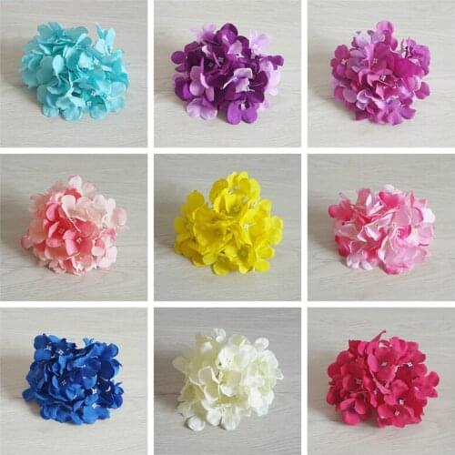 30PCS/Lot 15CM Silk Artificial Hydrangea Flowers Heads Wreath Wedding Decoration For Scrapbooking Wedding Home Decoration