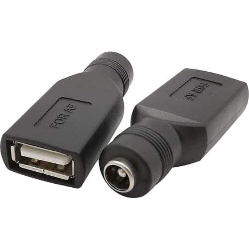 5/2/1Pcs 5V USB Female Jack to Round Head Hole DC 5.5 x 2.1mm Female Jack DC Power Interface Conversion Adapter Connector