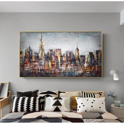 Abstract City Landscape Canvas Paintings Posters and Prints Wall Art Picture for Living Room Home Decoration
