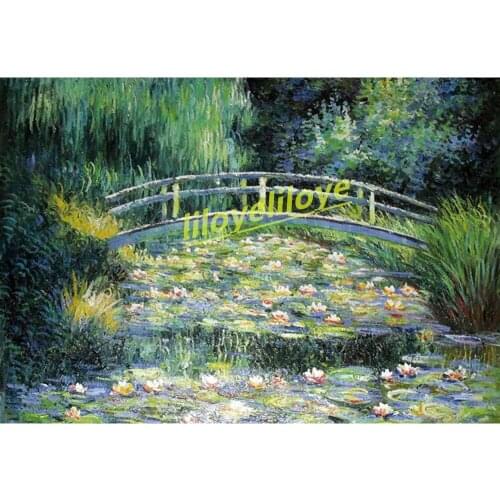 Diamond embroidery"Water lilies and Japanese Bridge Claude Monet"diy diamond painting,picture of rhinestones,cross-stitch DF23