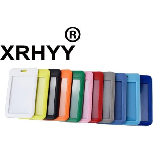 5 Pieces Candy Color Heavry Duty Waterproof Vertical Style Plastic Business ID Badge Card Holder For School Office Suppliers