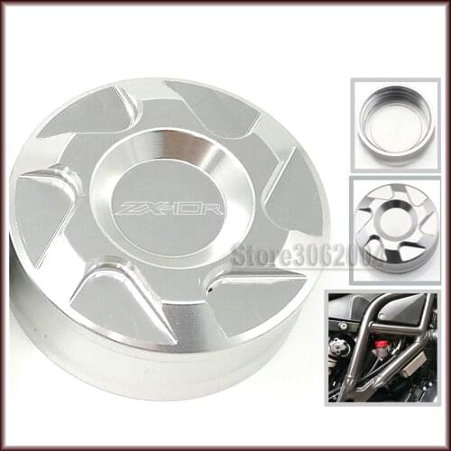For Kawasaki ZX10R ZX 10R ZX-10R 2008-2019 2018 NINJA Motorcycle Accessories Rear Brake Fluid Reservoir Cover Cap CNC