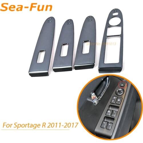 For Kia Sportage R 2011-2017 Car Window Glass Lift Switch Panel Trim Cover Protection Decorative Stainless Steel Car Accessories