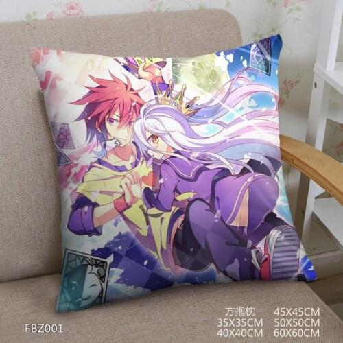 Japanese Anime Home Textile Two Sided Square Pillow Case NO GAME NO LIFE Dakimakura Pillowcase Body Pillow Cover