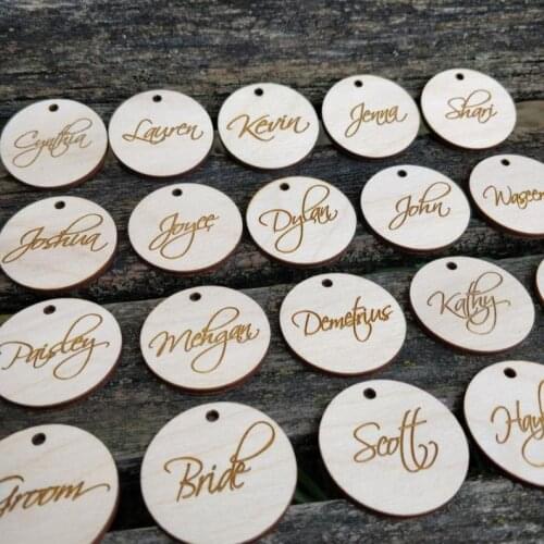 Custom Wedding Place Cards, Escort Cards. Rustic Name Tags, Laser Engraved Wood. Custom Orders Welcome