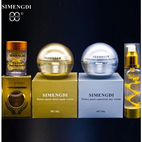 Famous Brand Skin Care SIMENGDI Pearl Day Cream +gold night cream +Bio gold Pearl eye Cream anti aging +Pearl Serum