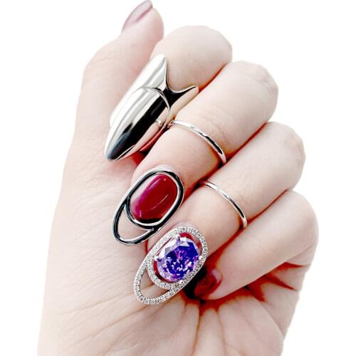 New Gothic Metal Line Thin Nail Rings for Women Daily Fingertip Protective Cover Trendy Ring Jewelry Gift to Girlfriend Manicure