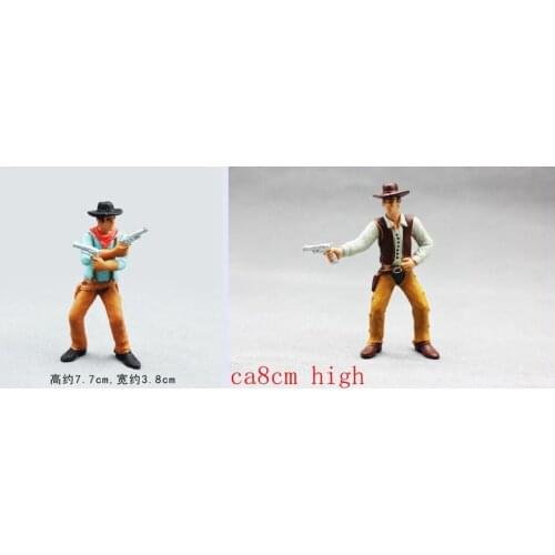Small pvc figure model toy cowboy 2pcs/set