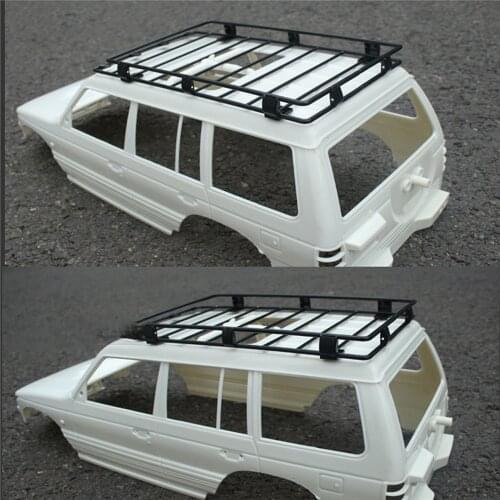 Metal Roof Top Storage Luggage Rack Exterior Carrier for Wrangler Pajero 1/10 RC Car Crawler LC80 313 Simulation Luggage Rack