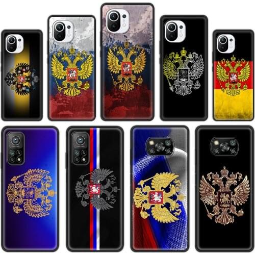 Case Cover for Xiaomi Mi Poco X3 NFC F3 M3 11 Ultra 10T Lite 9T Note 10 Pro 11i 10S Soft Case Russia Coat Of Arms Eagle Flag