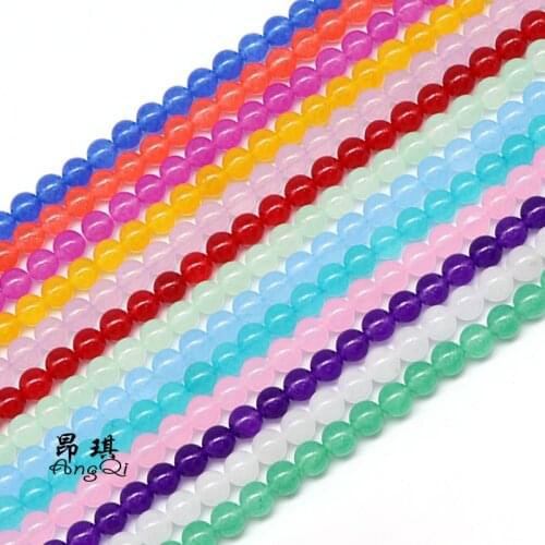 Natural Stone 24 Colors Chalcedony beads 4-12mm Pick Size Spacer Beads For Jewelry Making Diy bracelets Necklaces For Women 15