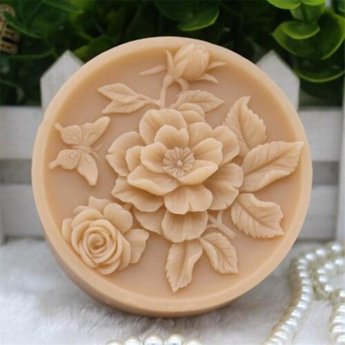 New Product!!1pcs A Bunch of Flowers with Butterfly(zx282) Food Grade Silicone Handmade Soap Mold Crafts DIY Mould