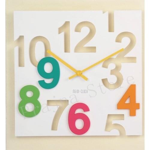 3D Large Wall Clock Modern Design Decorative Digital Wall Clock Big Novelty Silent Wall Clocks Home Decor 30cm Hollow Design