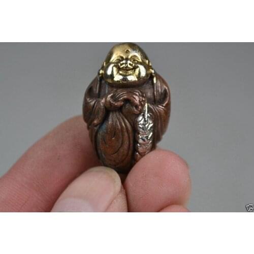 Collectibles Decorated Copper Silver Carving Buddha Exquisite Rare Pendant
