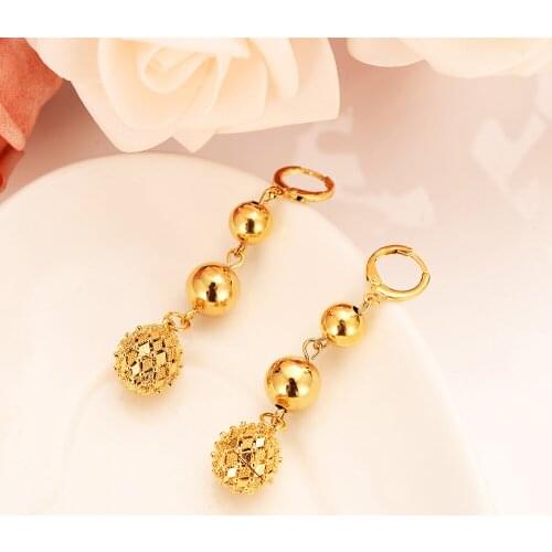LOVELY Beads Earrings for Women/Girls Gold Color Ball Earing Jewelry Gifts African,Indonesia,Nigeria,Congo,Arab Earring PARTY
